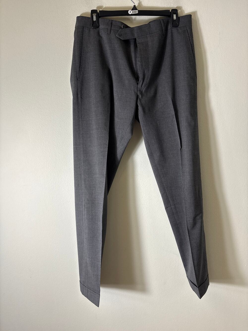 Mens Zanella Stretch Waistband Gray Devon Slacks Sz 34